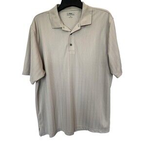 PGA TOUR Camel Henley Polo Mens Sz XL Knit Top Short Sleeve Collared Gol…